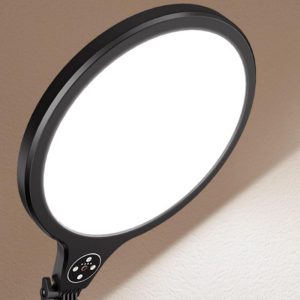 Large Desktop Beauty Fill Light Bracket for Live Broadcast and Photography - 14.2 Inch & 36cm - Black